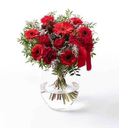 Stor rød julebukett Stor rød julebukett